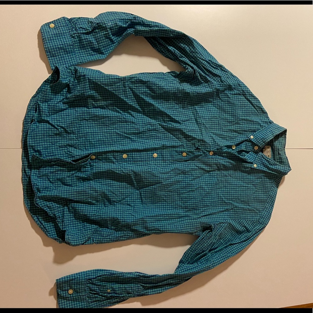 Blue plaid shirt